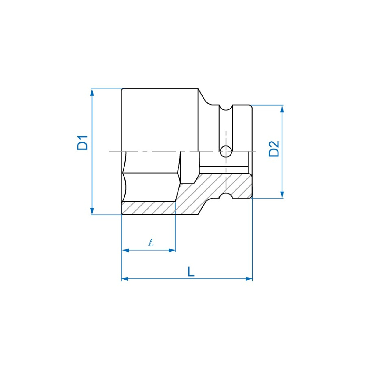 1 hlavice nástrčná CrMo 6 hran 2-11/16