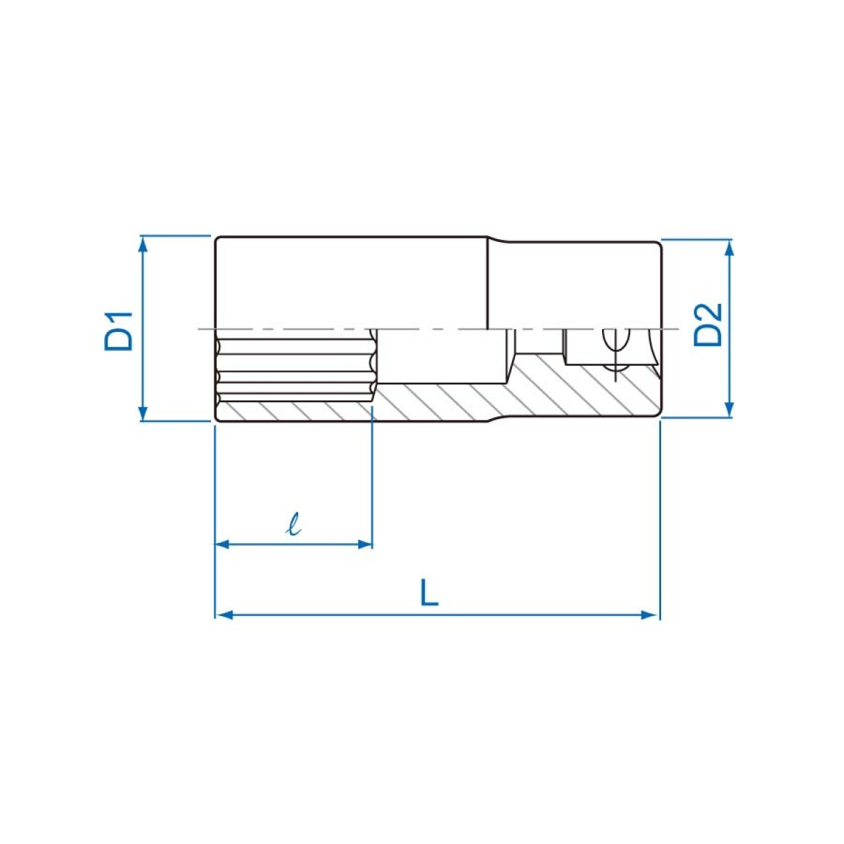 1/2 hlavice nástrčná prodloužená 12 hran 24 mm x 77 mm