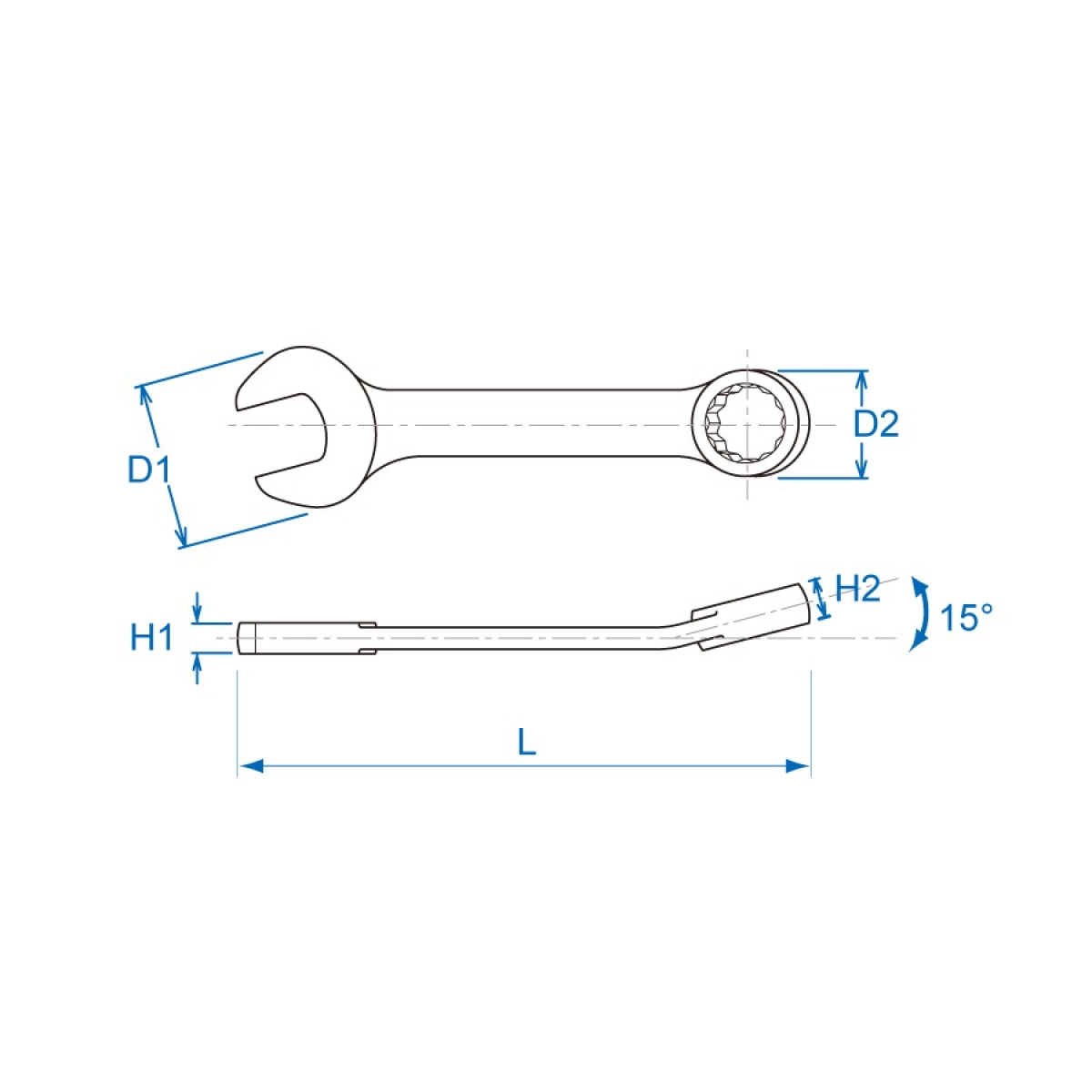 Klíč maticový očkoplochý krátký 10mm x 95mm