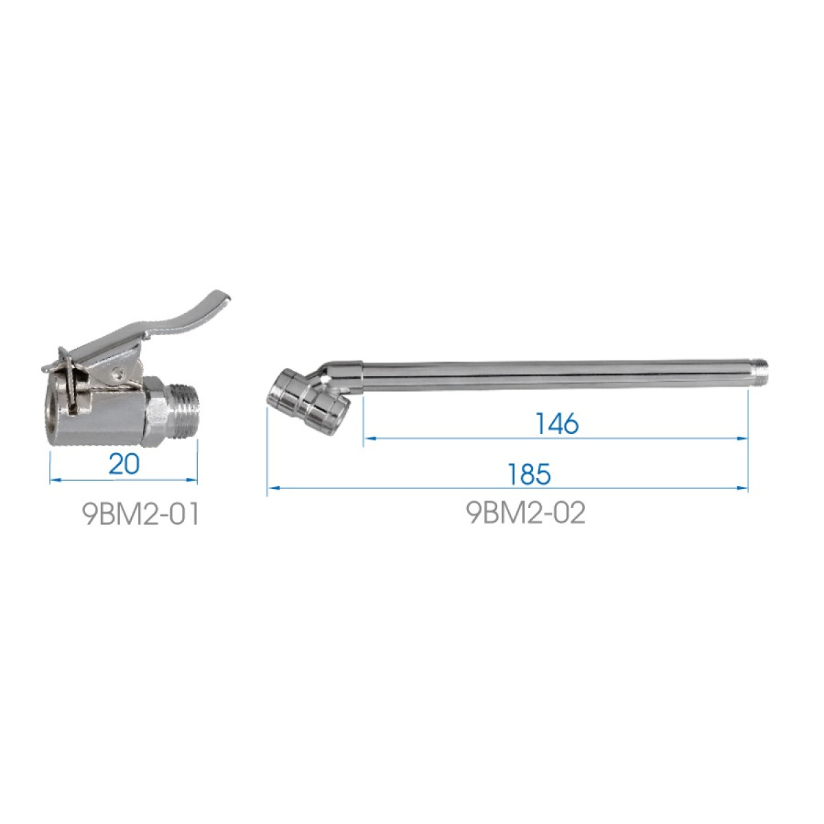 Pneuhustič analogový (220 PSI/ 15 BAR)+koncovka pro nákladní auta