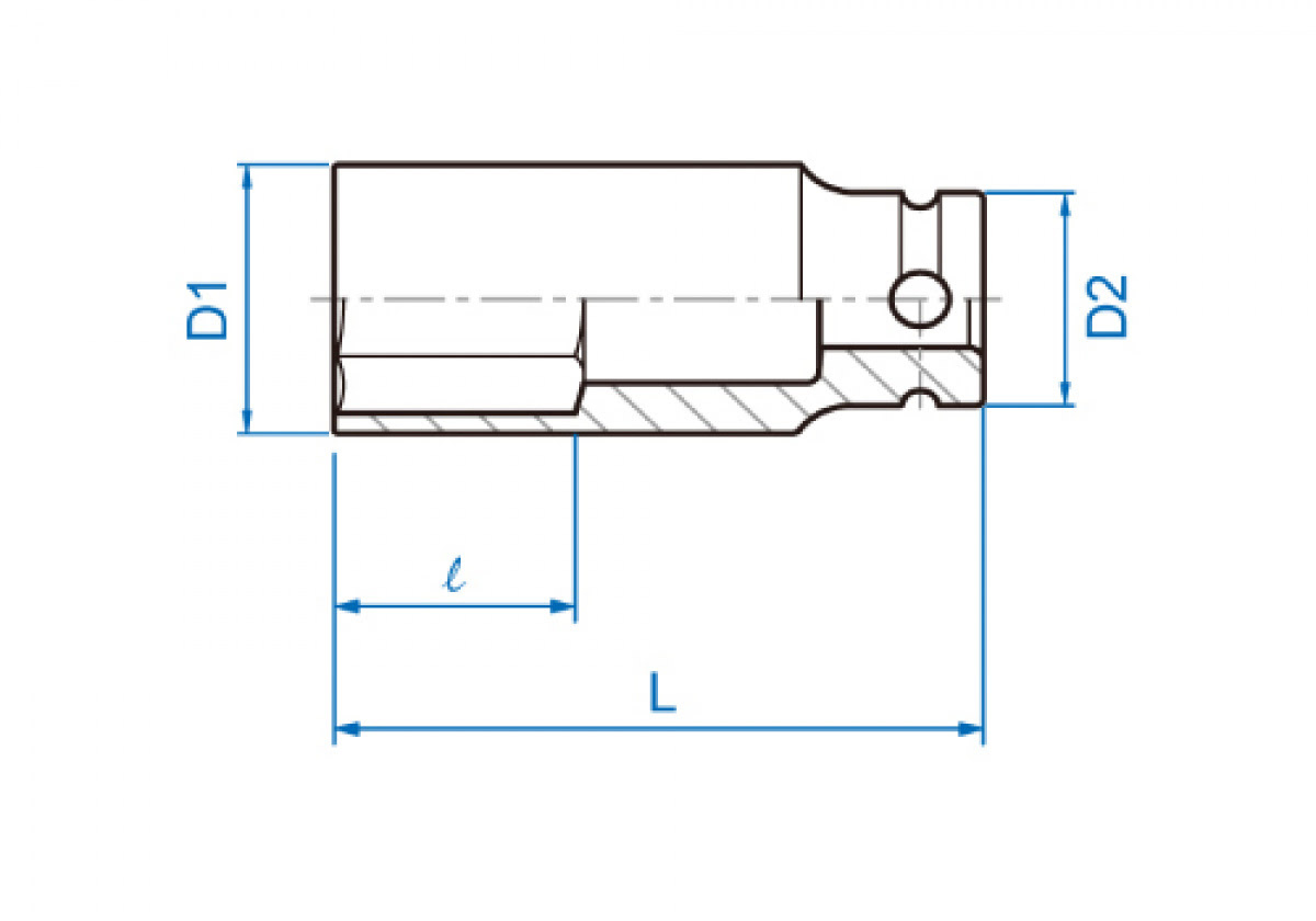 3/8 hlavice nástrčná dlouhá CrMo, 6 hran, 12 mm