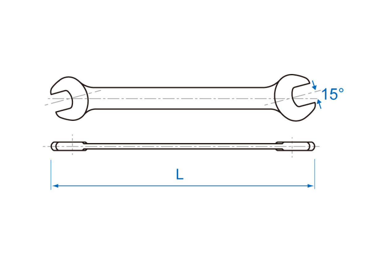Klíč otevřený oboustranný 19x22 mm