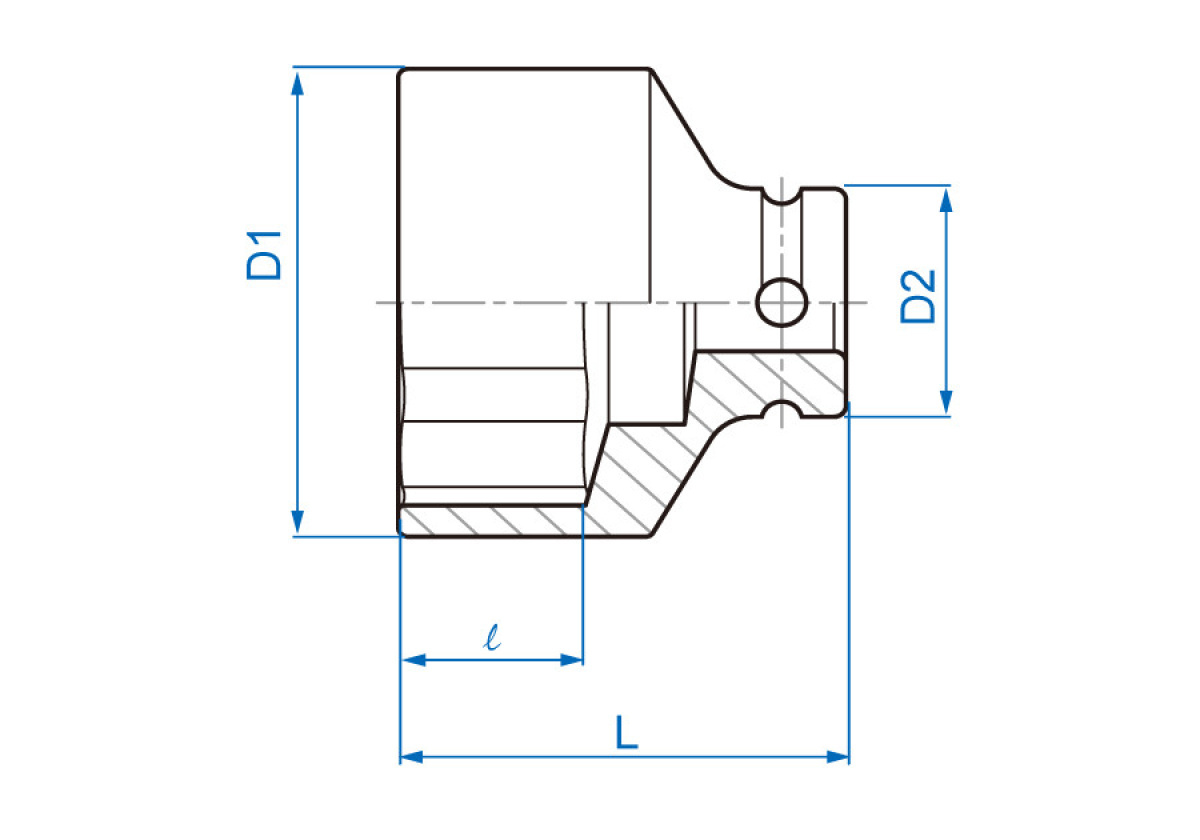 1/2 hlavice nástrčná CrMo, 12 hran, 9/16 x 38mm