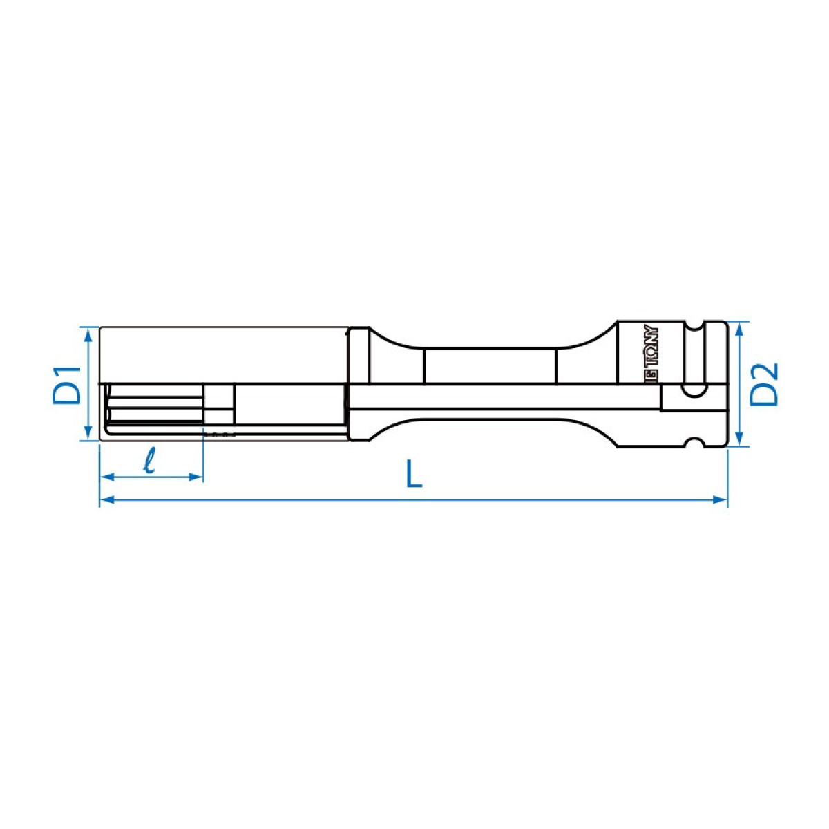 1/2 hlavice na AL kola 19 x 150 mm s plastem