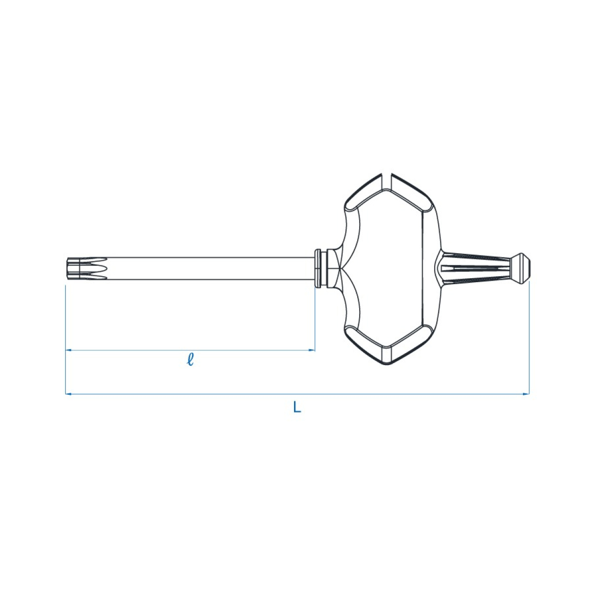 Klíč T zástrčný s rukojetí TORX  T6 x 45mm