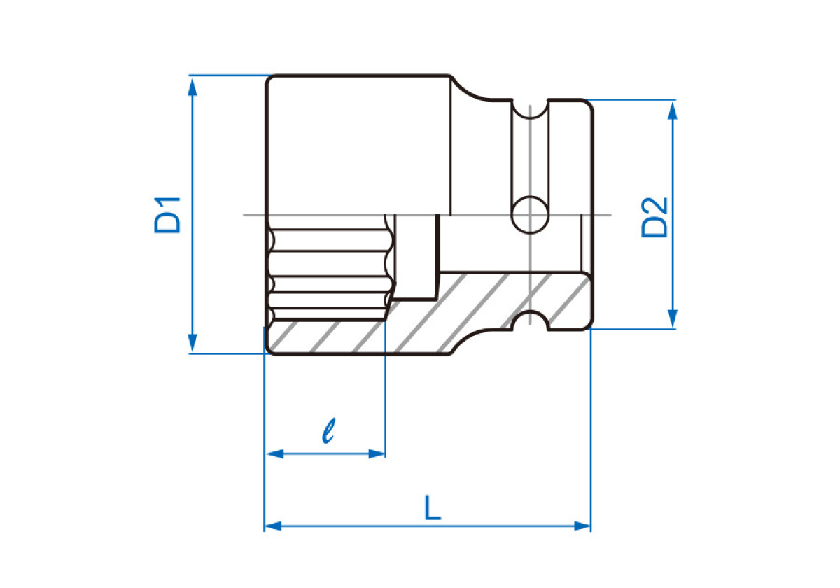 3/4 hlavice nástrčná odlehčená CrMo 12 hran 18 mm