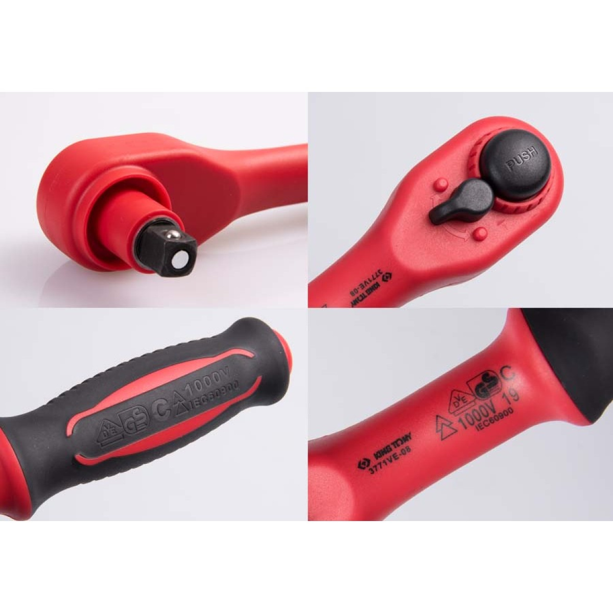 3/8 ráčna s páčkou a aretací 200 mm, izolovaná VDE, 24 zubů