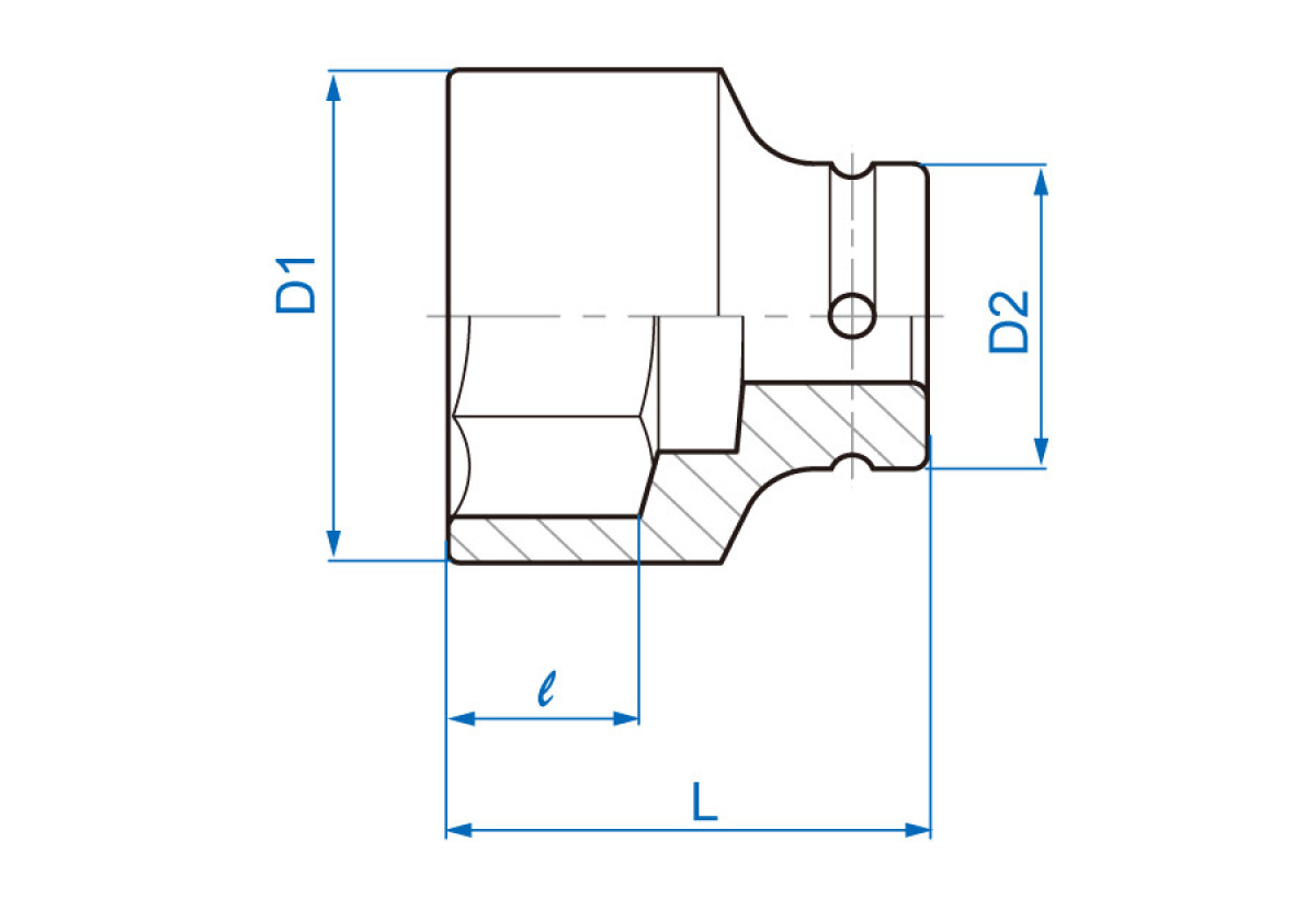 3/4 hlavice nástrčná CrMo 6 hran 1-3/4