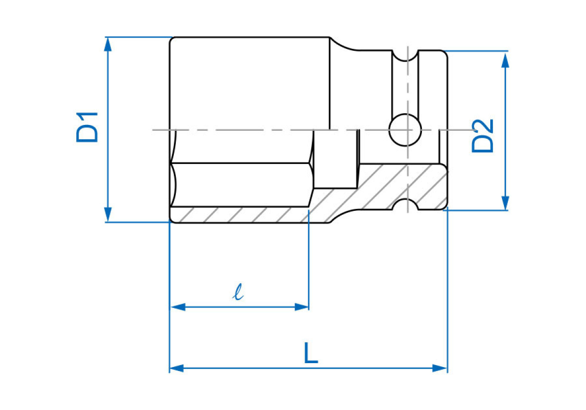 1/2 hlavice nástrčná tenkostěnná CrMo 6 hran 10 mm x 52mm