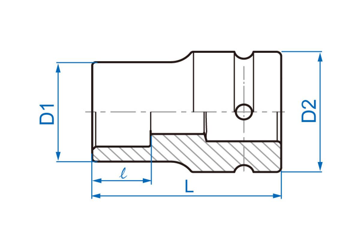 1 hlavice nástrčná dlouhá CrMo 4 hran 17mm x 76mm