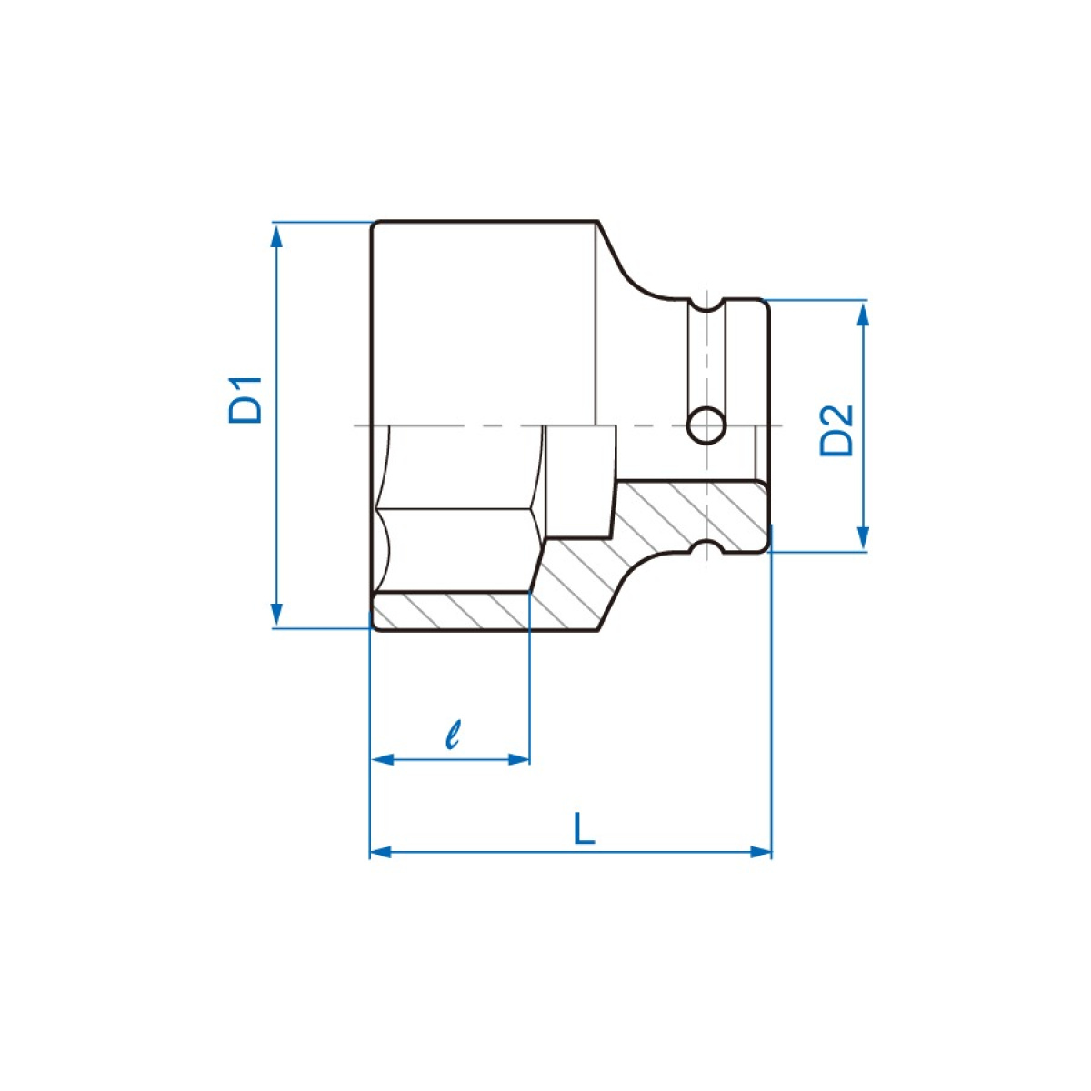 3/4 hlavice nástrčná CrMo 6 hran 54 mm