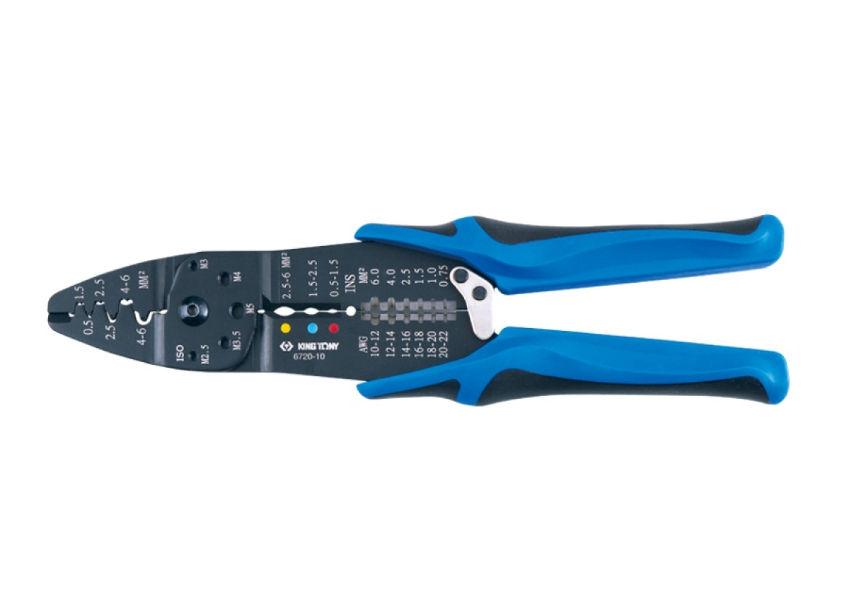 Kleště krimpovací 250mm pro izolované i neizolované kabelové koncovky, otevřené i uzavřené