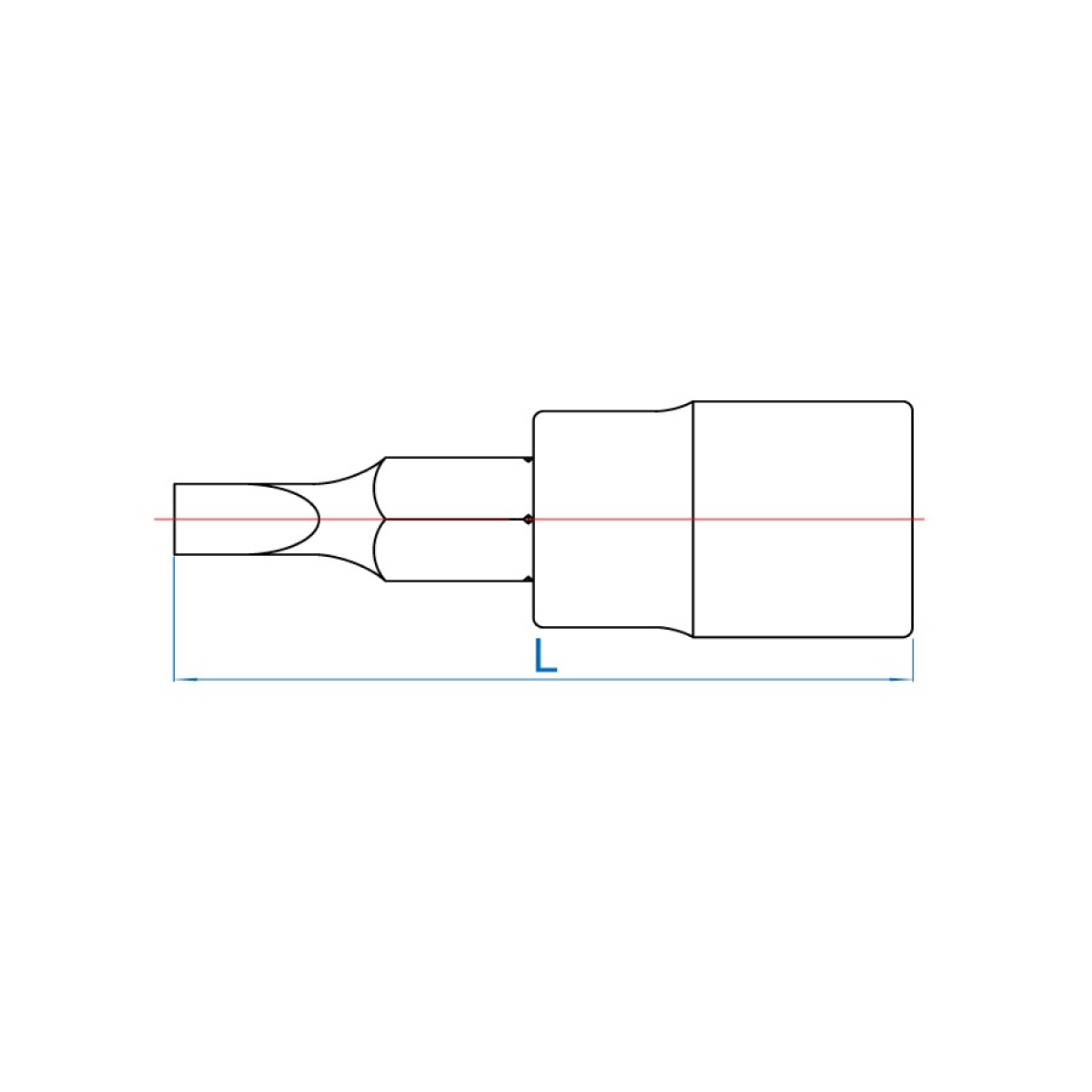 1/4 hlavice zástrčná, PLOCHÁ 5,5 x 1,0 x 37 mm