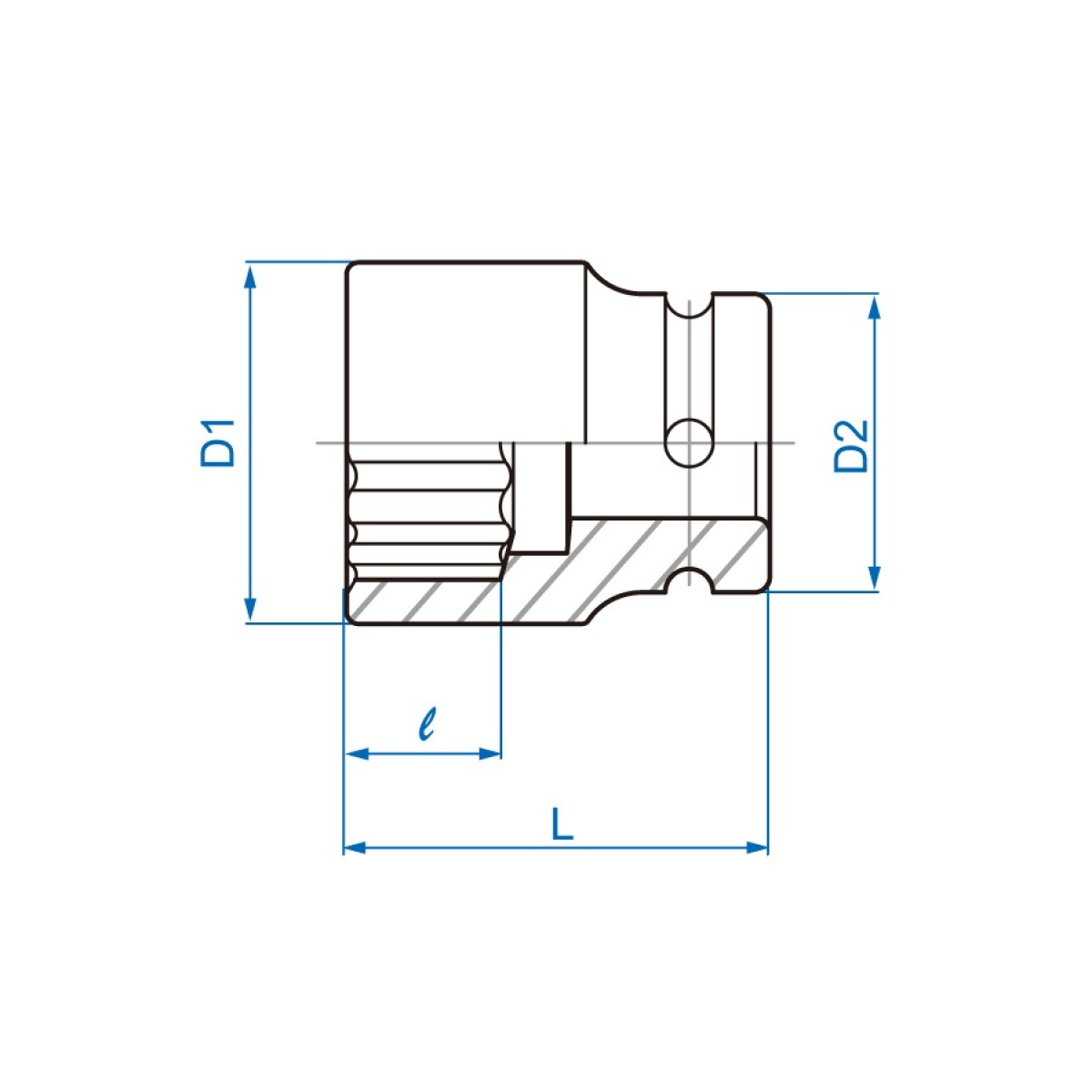 3/4 hlavice nástrčná odlehčená CrMo 12 hran 30 mm