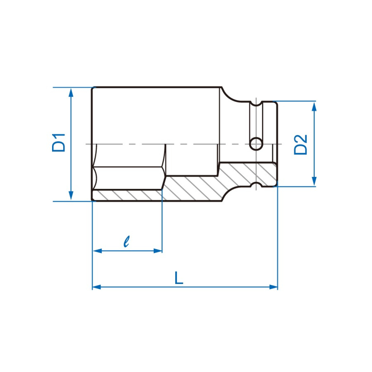 3/4 hlavice nástrčná dlouhá CrMo 6 hran 1-9/16