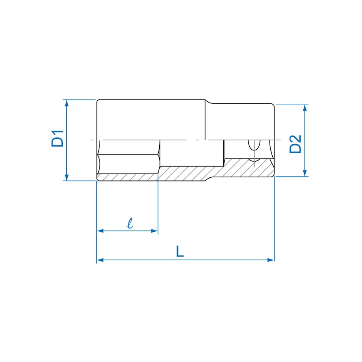 3/4 hlavice nástrčná 6 hran 22 mm x 90mm