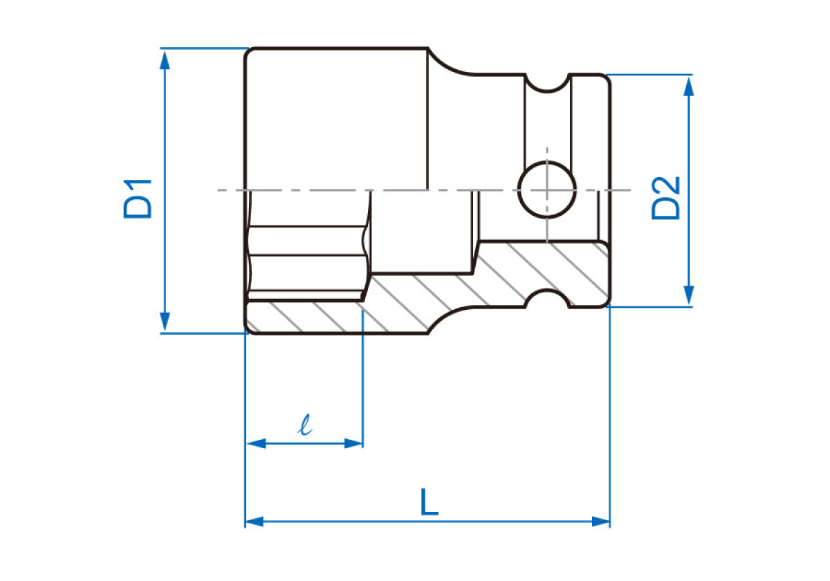 1/4 hlavice nástrčná CrMo, 6 hran 4 mm x 23 mm