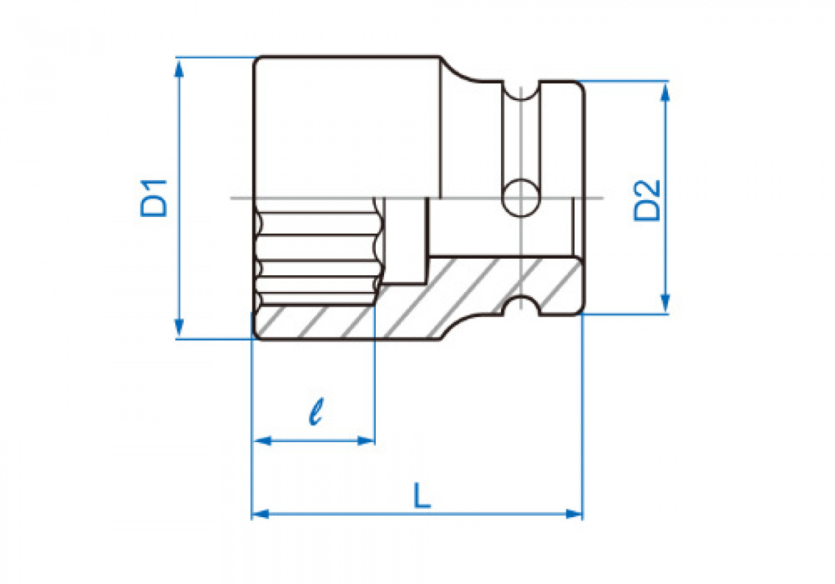 3/4 hlavice nástrčná CrMo 12 hran 22 mm