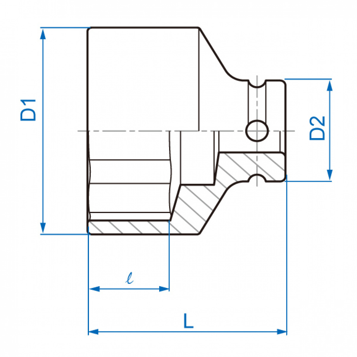 1 hlavice nástrčná CrMo 6 hran 90 mm