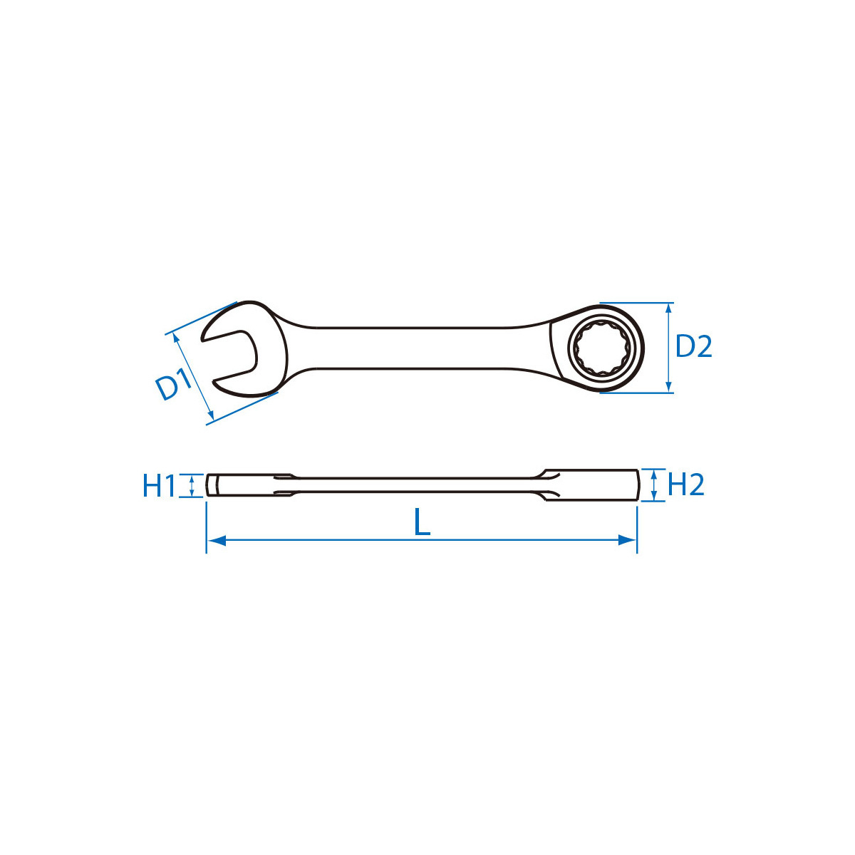 Klíč ráčnový mini 19 mm L 139 mm