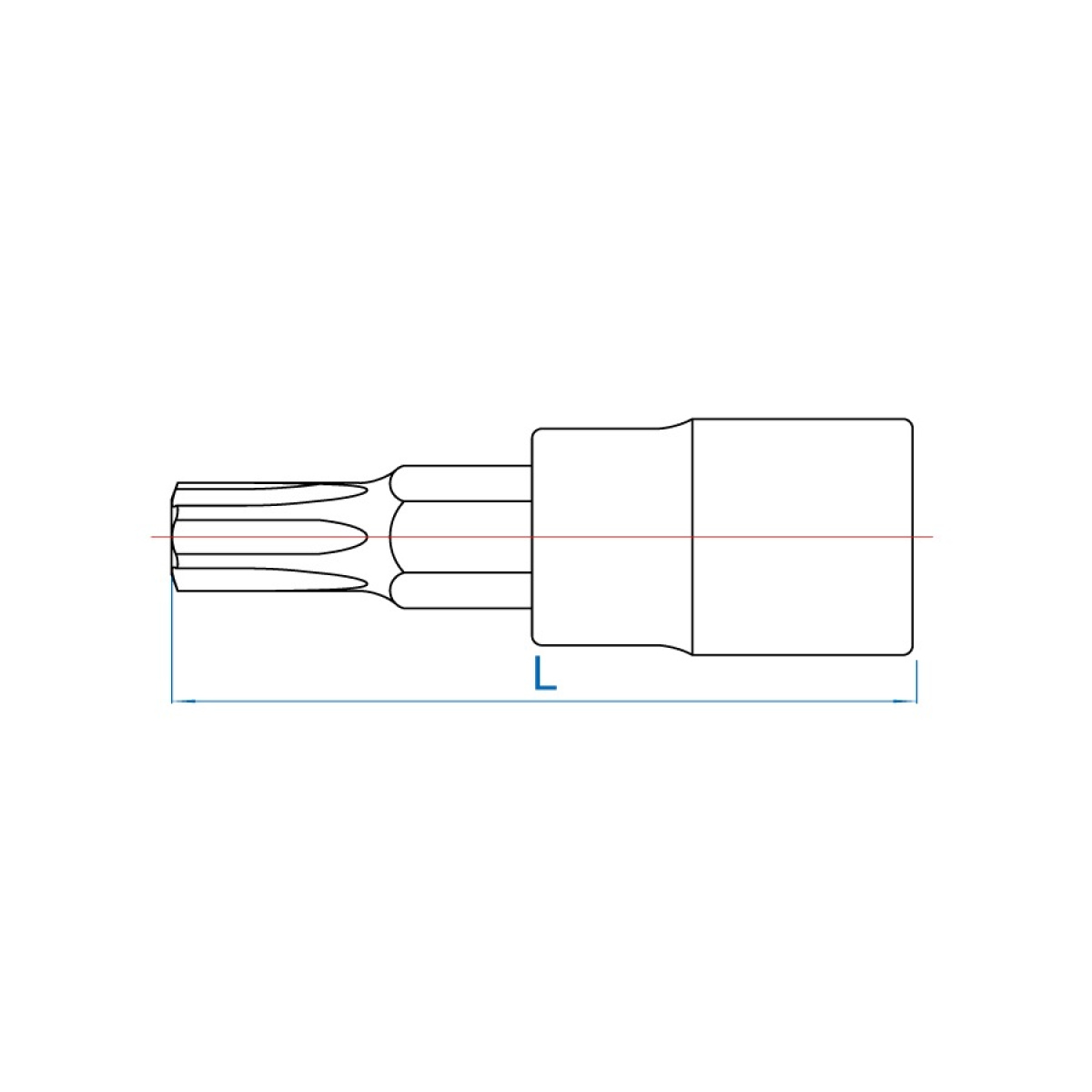 1/4 hlavice zástrčná, TORX  T9 s otvorem