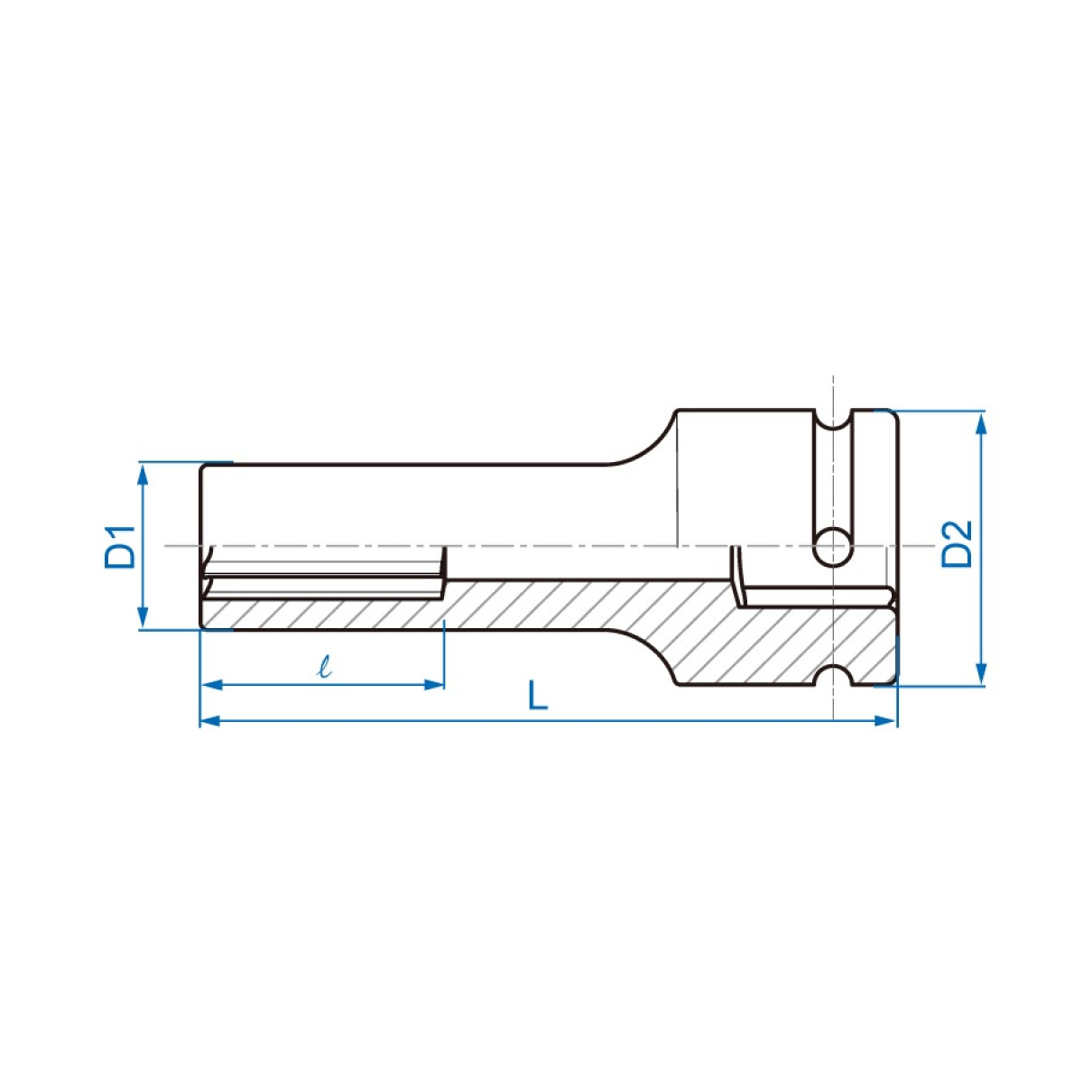 3/4 hlavice nástrčná CrMo, hvězdice, E20 x 110 mm