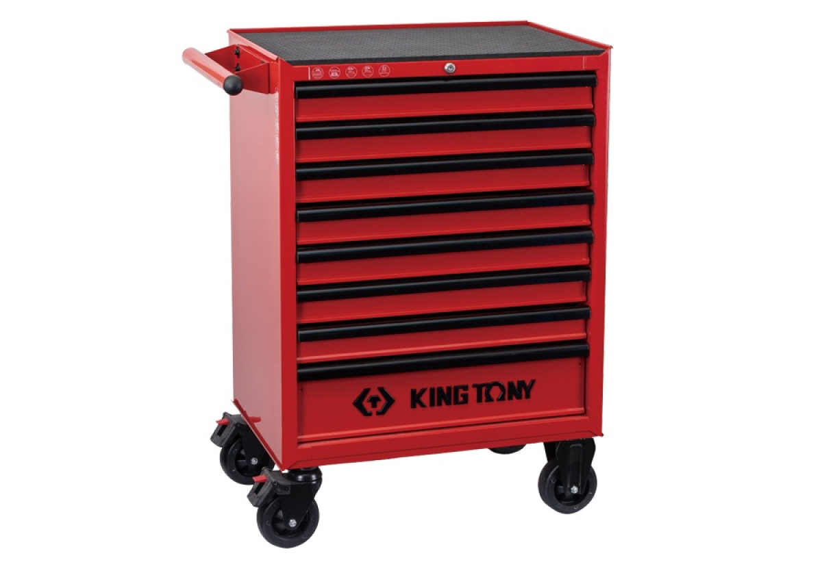 Vozík dílenský, 8 šuplíků, červený, VxŠxH/812x670x460mm