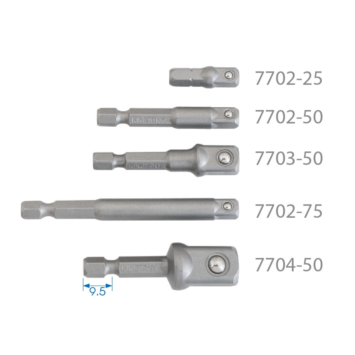 Adapter s kuličkovým jištěním 4 hran 1/4 L 25 mm