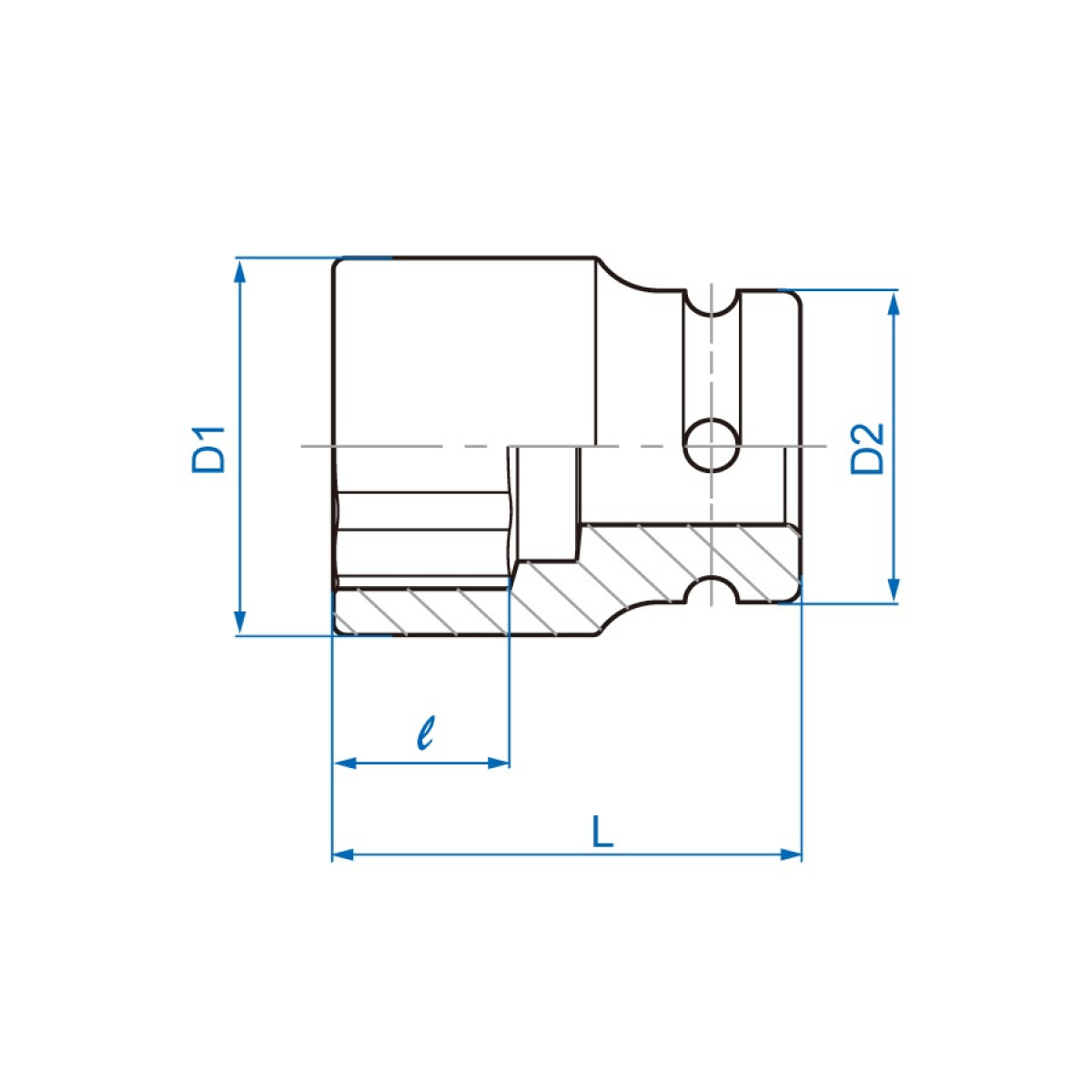 3/4 hlavice nástrčná odlehčená CrMo 6 hran 22 mm