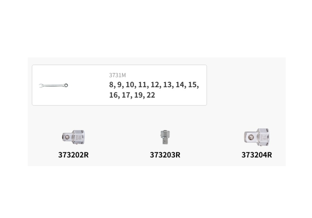 Sada ráčnových klíčů 3731+adaptéry, 15 ks, EVA