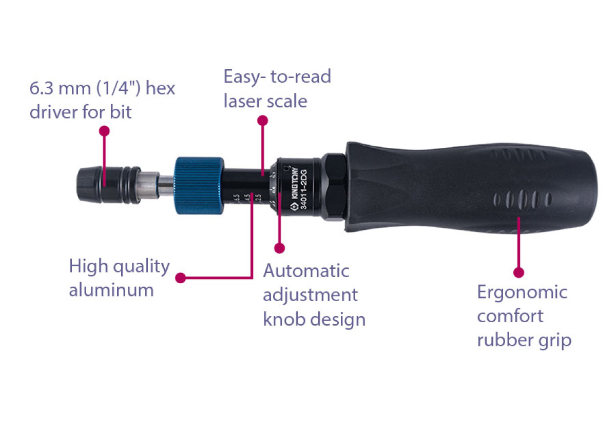 1/4 šroubovák momentový 0,5 - 2,5 Nm (6 hran)