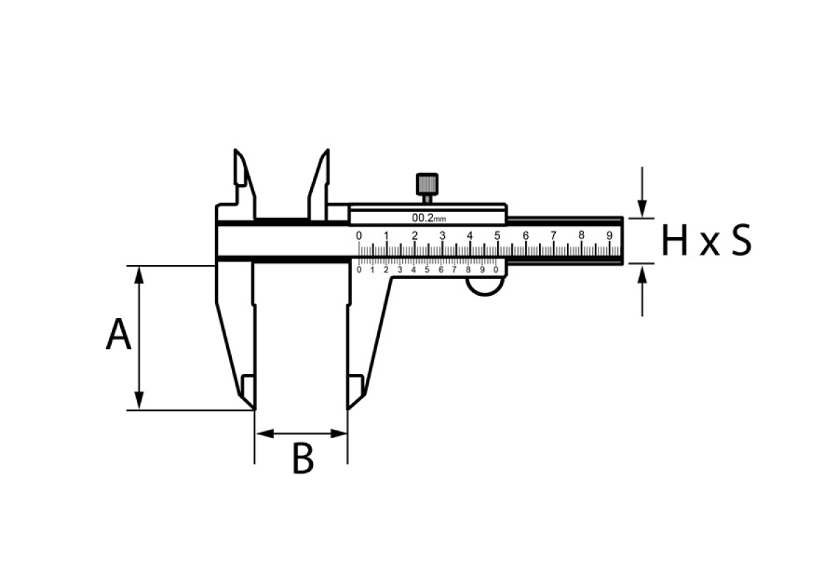 Měřítko posuvné, max. 150 mm, 0,02