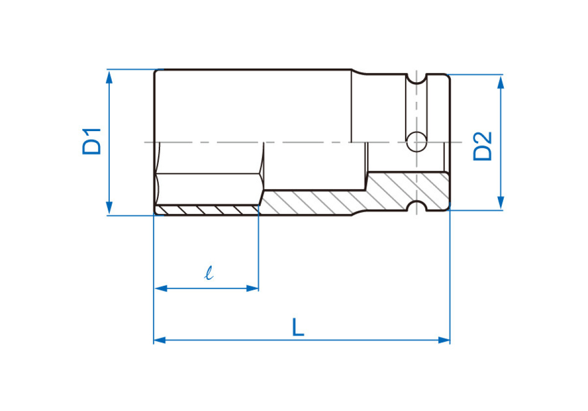 3/4 hlavice nástrčná dlouhá tenkostěnná CrMo 6 hran 30 mm