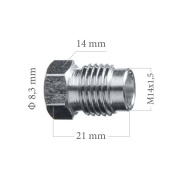 Šroubení brzdového potrubí M14x1,5 8,0 mm L21 mm 5-100-131