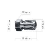 Šroubení brzdového potrubí 3/8x24 UNF 4,75 mm L18 mm 5-100-115