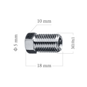 Šroubení brzdového potrubí M10x1 DF 4,75 mm L18 mm 5-100-116