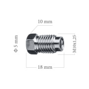 Šroubení brzdového potrubí M10x1,25 4,75 mm L18 mm 5-100-112