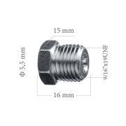 Šroubení brzdového potrubí 9/16×19 UNF 5,0 mm L16 mm 5-100-171