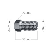 Šroubení brzdového potrubí M9x1,25 4,5 mm L20 mm 5-100-160