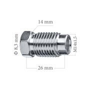 Šroubení brzdového potrubí M14x1,5 8,0 mm L26 mm 5-100-164