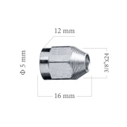 Šroubení brzdového potrubí M3/8x24 UNF 4,75 mm L16 mm 5-100-1011