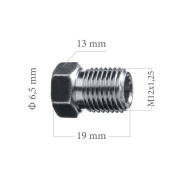 Šroubení brzdového potrubí M12x1 6,35 mm L19 mm 5-100-161