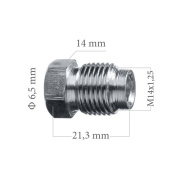 Šroubení brzdového potrubí M14x1,25 6,35 mm L21,3 mm 5-100-163