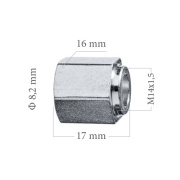 Šroubení brzdového potrubí M14x1,5 8,0 mm L17 mm 5-100-165