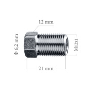 Šroubení brzdového potrubí M12x1 6,00 mm L21 mm 5-100-119