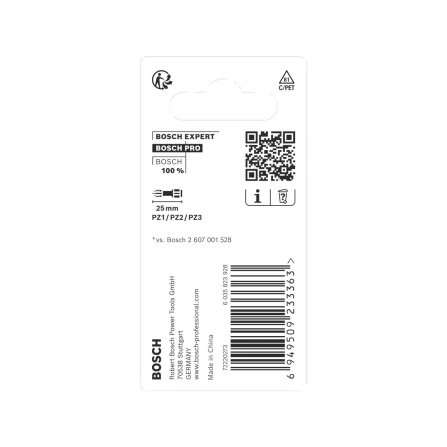 Sada oboustranných křížových bitů PZ Bosch PRO Impact 3 ks 25 mm 2608522471 - 5