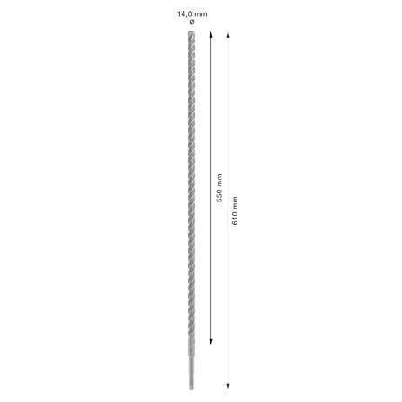 Vrták do kladiv Bosch PRO SDS-Plus-5X - 14 x 550 x 610 mm 2608836623 - 6 Vrták do kladiv Bosch PRO SDS-Plus-5X - 14 x 550 x 610 mm 2608836623 - 6