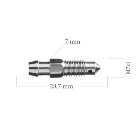 Odvzdušňovací šroub M7x1 L=28,7 mm 5-300-0069