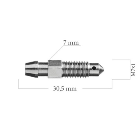 Odvzdušňovací šroub M7x1 L=30,5 mm 5-300-0086