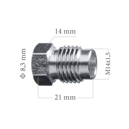 Šroubení brzdového potrubí M14x1,5 8,0 mm L21 mm 5-100-131